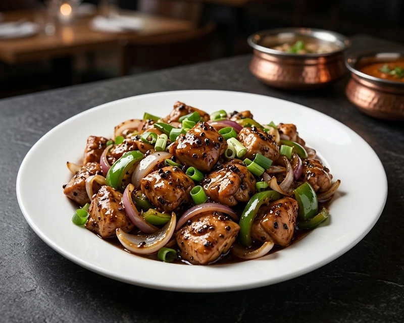 Chicken Black Pepper Indo-Chinese dish at Tamarind Regina South